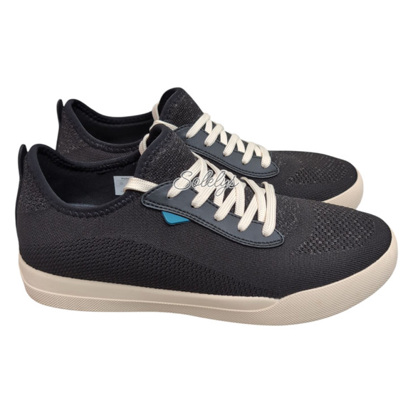 Vessi Weekend Mens 9 Asphalt Black on Off White Waterproof Dyma-Tex Knit Sneaker - Picture 1 of 10